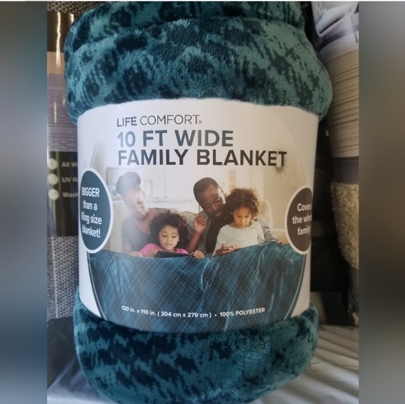 Life comfort family blanket new teal - Picture 1 of 5